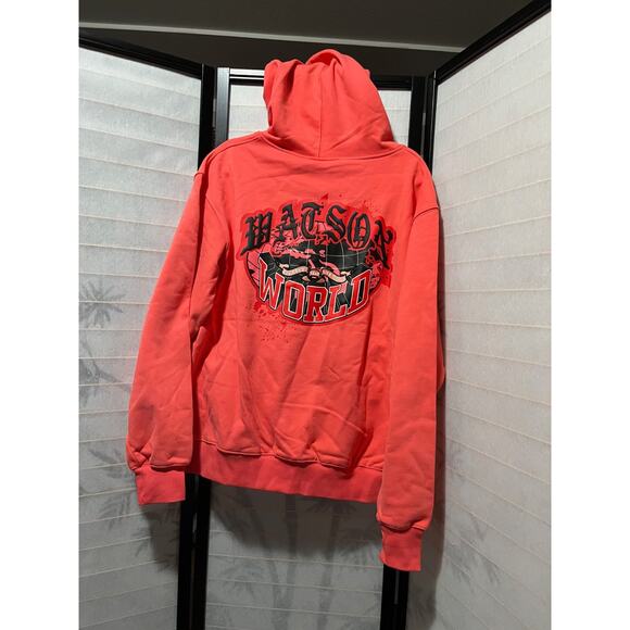 Watson Luxe Larger Than Life Hoodie Red Graphic Angels Size L NWT Streetwear - Picture 6 of 14